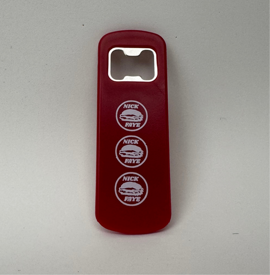 "Beef N Cheeze" Nick Faye Red Magnetic Bottle Opener